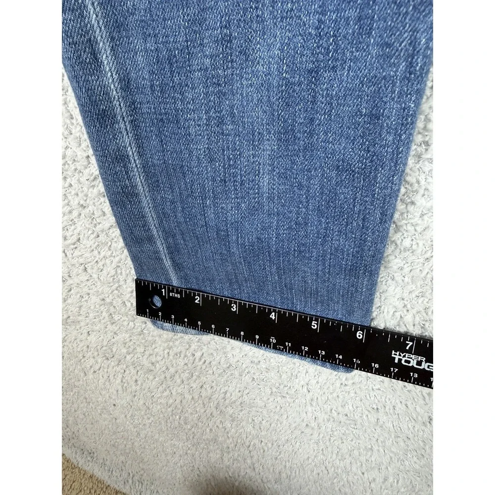 FRAME Le Beau Distressed‎ Straight Jeans Women's Actual Size 28x27 Blue Denim - Picture 9 of 10